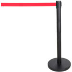 Melns barjeras stabs ar sarkanu ievilktu jostu 2m | Adexa BBP01AR