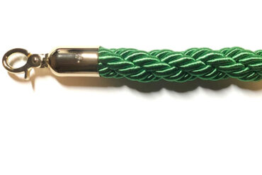 Zaļa pīto virvju norobežojošā virve ar zelta galiem 1,5 m | Adexa BR01GG