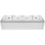 Tirdzniecības Bain Marie 4xGN1/2 konteineri un vāki Ar iztukšošanas krānu | Adexa BR11045 - Image 5