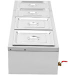 Tirdzniecības Bain Marie 4xGN1/2 konteineri un vāki Ar iztukšošanas krānu | Adexa BR11045 - Image 8