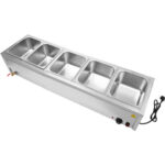 Komercija Bain Marie 5xGN1/2 konteineri un vāki ar noteces krānu | Adexa BR14045 - Image 3
