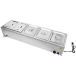 Komercija Bain Marie 5xGN1/2 konteineri un vāki ar noteces krānu | Adexa BR14045