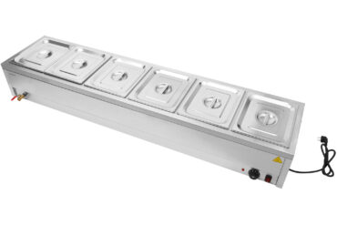 Komerciāls Bain Marija 6xGN1/2 trauki ar vākiem Notekkrāns | Adexa BR17045