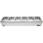Komerciāls Bain Marija 6xGN1/2 trauki ar vākiem Notekkrāns | Adexa BR17045 - Image 5