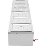 Komerciāls Bain Marija 6xGN1/2 trauki ar vākiem Notekkrāns | Adexa BR17045 - Image 8