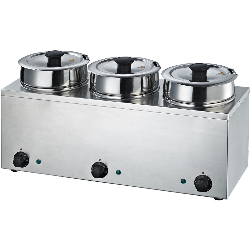Bain Marie 3 karstās katli 3x3 Bain Marie 3 karstās katli 3x3,5 litri | Adexa BMP43 - Image 1