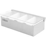 Piedevas paplāte / Piedevu dozētājs ar vāku 4 nodalījumi Nerūsējošais tērauds un plastmasa | Adexa CHB04 - Image 3