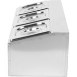 Komerciāls garšvielu turētājs, kas ietver 3xGN1/6-100mm traukus un vāciņus | Adexa CHD03A - Image 4