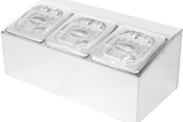 Komerciāls garšvielu turētājs, ieskaitot 3xGN1/6-100mm pannas un atveramos vākus | Adexa CHD03APCFL