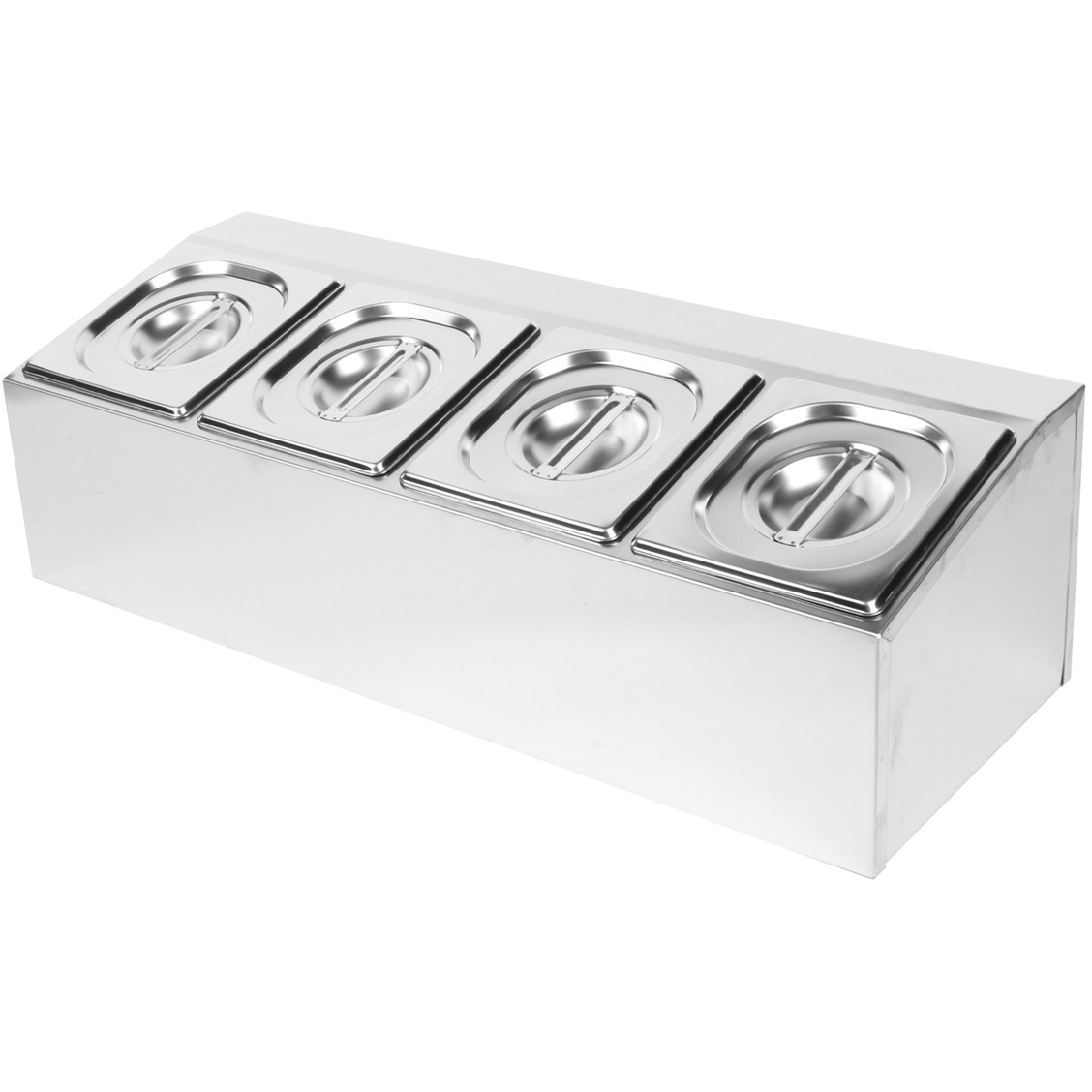 Komerciāls garšvielu turētājs Komerciāls Garšvielu Turētājs, ietver 4xGN1/6-100mm traukus un vākus | Adexa CHD04A - Image 1