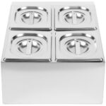 Komerciāls garšvielu turētājs, ieskaitot 4xGN1/6-100mm traukus un vākus | Adexa CHD04B - Image 3