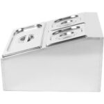 Tirdzniecības garšvielu turētājs, ietver 2xGN1/6-100 mm un 1xGN1/3-100 mm konteinerus ar vākiem Nerūsējošs tērauds | Adexa CHD04B2 - Image 2