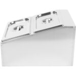 Komerciāla Garšvielu Turētāja ar 2xGN1/3-150mm tvertnēm ar vākiem Nerūsējošais tērauds | Adexa CHD04BD3 - Image 3