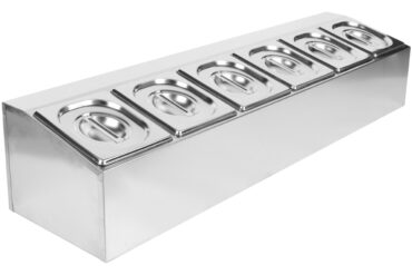 Komerciala garšvielu turētājs, ietver 6xGN1/6-100mm traukus un vāciņus | Adexa CHD06A