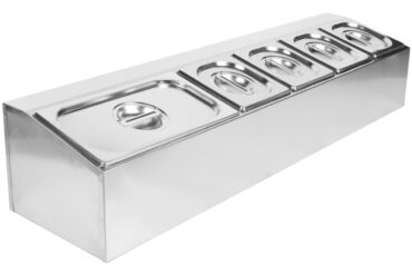 Komerciāls garšvielu turētājs, ietverot 4xGN1/6-100mm un 1xGN1/3-100mm panna un vāki | Adexa CHD04A2