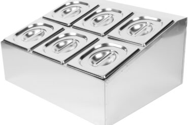 Komerciāls Garšvielu Turētājs ar 6xGN1/6-150mm traukiem un vāciņiem | Adexa CHD06BD