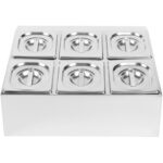 Komerciāls garšvielu turētājs, kas ietver 6xGN1/6-100mm pannas un vākus | Adexa CHD06B - Image 3