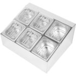 Komerciālais Garšvielu Turētājs ar 6xGN1/6-100mm traukiem un atliekamajiem vākiem | Adexa CHD06BPCFL - Image 2