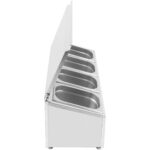 Komerciāla garšvielu turētājs ar vāku, ieskaitot 4xGN1/4-100mm traukus, Nerūsējošais tērauds | Adexa CHE04AFL - Image 4