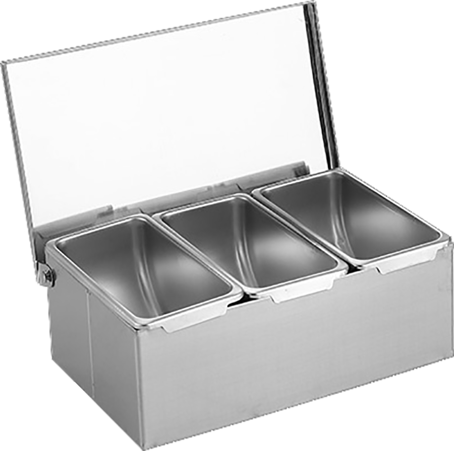 Komercione Garšvielu Turētājs ar vāku ietver 3 nerūsējošā tērauda konteinerus | Adexa CHF03 Komercione Garšvielu Turētājs ar vāku ietver 3 nerūsējošā tērauda konteinerus | Adexa CHF03 - Image 1