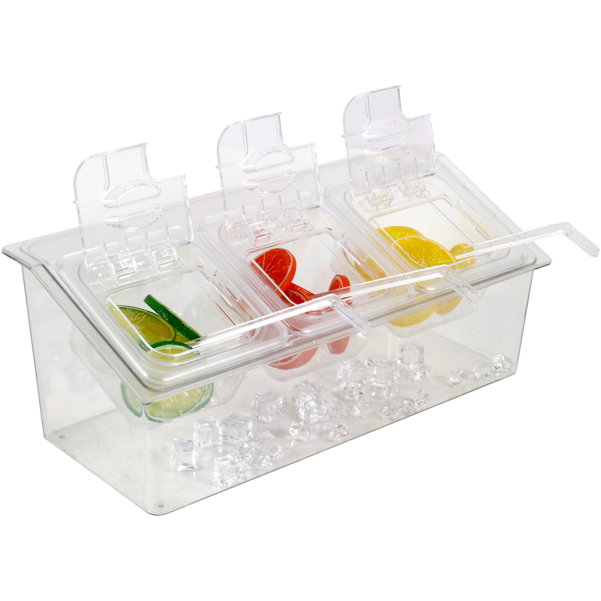 Atdzesēts garšvielu turētājs Atdzesēts garšvielu turētājs, kas ietver 3xGN1/6-100mm konteinerus ar vāku Plastmasa | Adexa CHP06B - Image 1