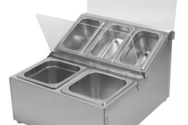 Komerciāls garšvielu turētājs, kurā ietilpst 2xGN1/6-100mm un 3xGN1/9-100mm pannas un atloka vāki | Adexa CHRLF04B2