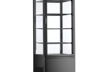 Vertikālā vitrīnas ledusskapis 238 litri 4 plaukti Melns 1 plakana durvis | Adexa CL238B