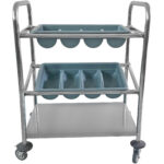 Galda piederumu un paplātes ratiņi 2 paplātes un apakšplaukts 570x350x860mm | Adexa CTT2 - Image 2