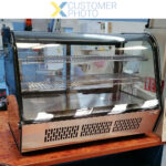 Displeja vitrīnas ledusskapis 160 litri 2 plaukti Melns ar izliekto priekšpusi | Adexa CW160RB - Image 2