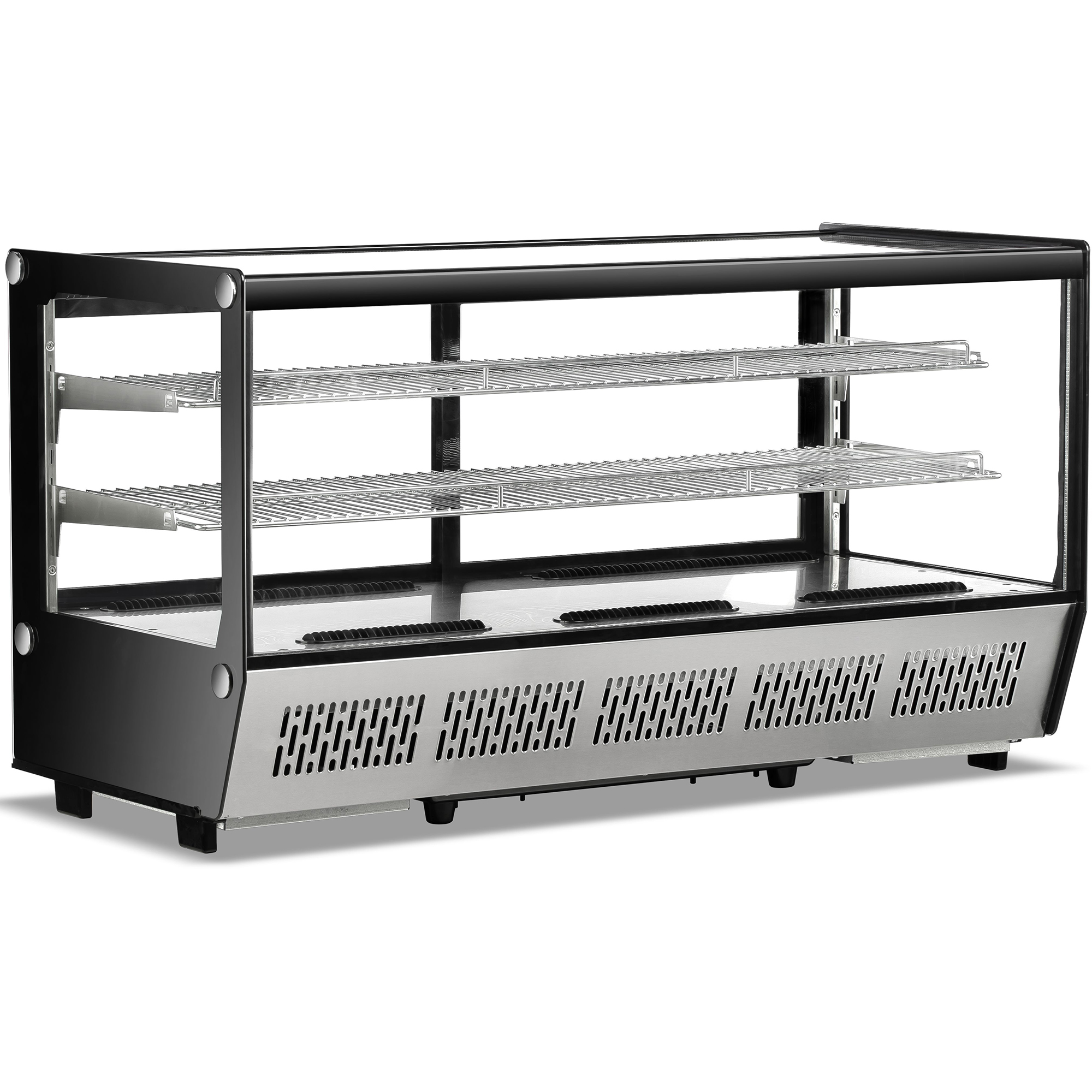 Preču displeja ledusskapis 200 litri 2 plaukti Melns un Nerūsējošā tērauda | Adexa CW200B Displeja vitrīnas ledusskapis 200 litri 2 plaukti Melns un nerūsējošā tērauda Plakans priekšpuse | Adexa CW200 - Image 1