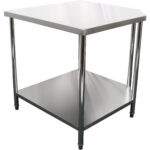 Komerciāla nerūsējošā tērauda stūra darba galds 900x900x600x600x900mm | Adexa CWTB1060S - Image 2
