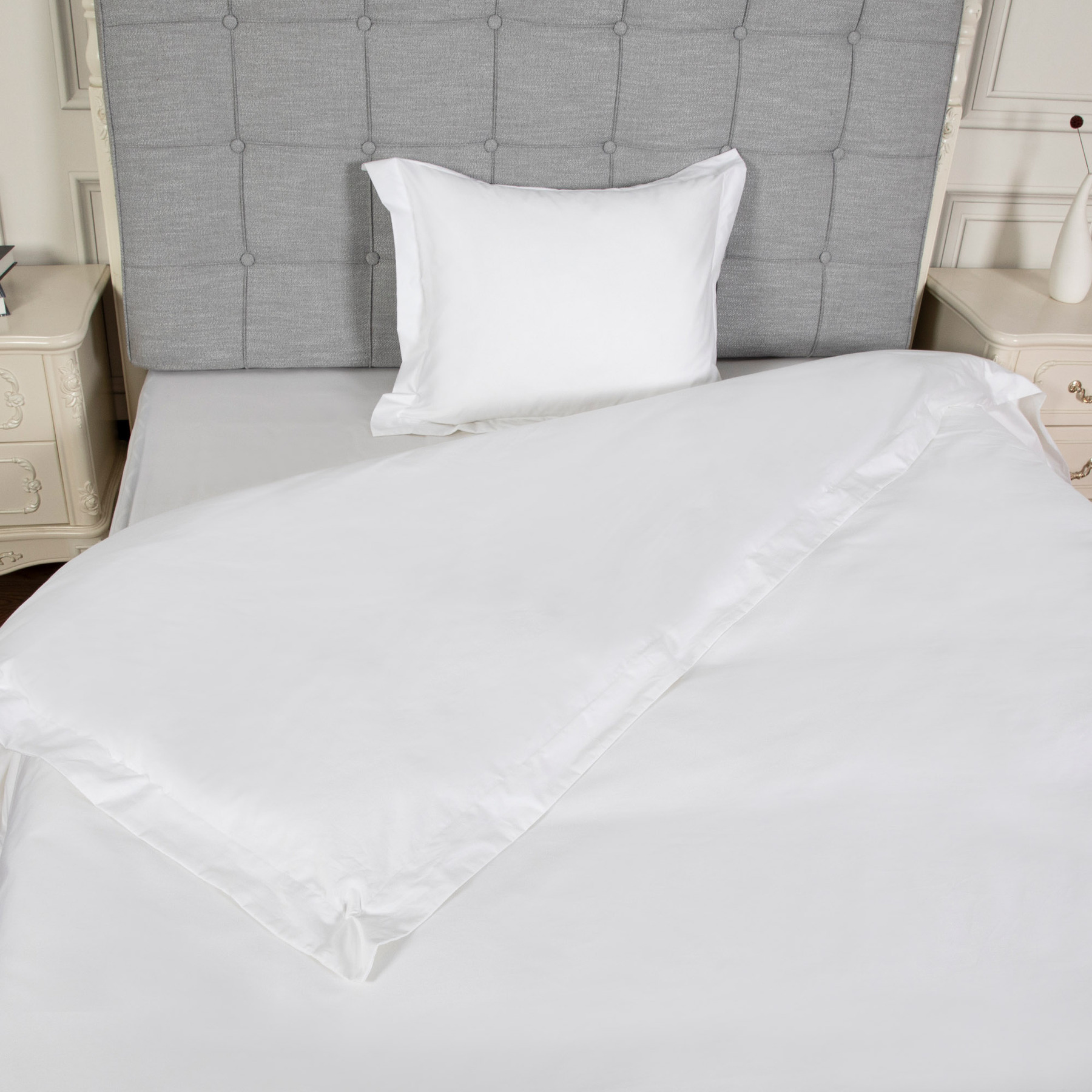 Ekskluzīva gultas veļas komplekts segas pārvalks un spilvendrāna balts 100% bambuss 220x220cm/50x60cm 300TC | Siexa DCPC2202201 Ekskluzīva gultas veļas komplekts segas pārvalks un spilvendrāna balts 100% bambuss 220x220cm/50x60cm 300TC | Siexa DCPC2202201 - Image 1