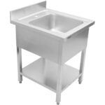 Komerciāla izlietne Nerūsējošais tērauds 800x600x900mm 1 bļoda Aizsargsiena | Adexa YLS86BM1