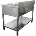 Komerciālais izlietne Nerūsējošs tērauds 1500x700x900mm 1 bļoda pa labi 1 atvilktne Aizmugures panelis | Adexa DSA150701DR - Image 5