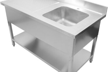 Komerciāla izlietne Nerūsējošais tērauds 1400x700x900mm 1 bļoda pa labi Ar aizsargsienu | Adexa DSA1470R