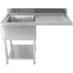 Komercsabiedrības izlietne trauku mazgāšanai 1 bļoda Kreisais apakšējais plaukts Aizmugures panelis 1200x700x927mm | Adexa DSB1270L - Image 5