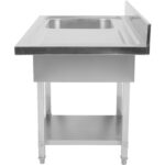 Komercsabiedrības izlietne trauku mazgāšanai 1 bļoda Kreisais apakšējais plaukts Aizmugures panelis 1200x700x927mm | Adexa DSB1270L - Image 3