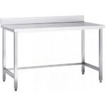 Augstākās kvalitātes komerciālais darba galds Nerūsējošais tērauds Bez apakšējā plaukta Pagarināta mala 1400x600x980/1080mm | Adexa DW14060