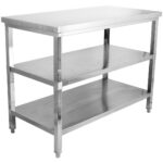 Komercdarba galds Nerūsējošais tērauds 3 līmeņi Kvadrātveida kājas 1000x600x900mm | Adexa DW3T10060