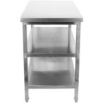 Darba galds komerciālai lietošanai Nerūsējošais tērauds 3 līmeņi Kvadrātu kājas 1400x700x900mm | Adexa DW3T14070 - Image 4