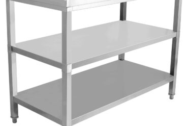 Darba galds komerciālai lietošanai Nerūsējošais tērauds 3 līmeņi Kvadrātu kājas 1400x700x900mm | Adexa DW3T14070