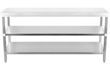 Komercdarba galds Nerūsējošais tērauds 3 līmeņi Kvadrātveida kājas 2000x600x900mm | Adexa DW3T20060