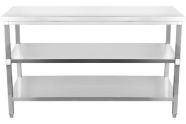 Komercdarba galds Nerūsējošais tērauds 3 līmeņi Kvadrātveida kājas 1200x600x900mm | Adexa DW3T12060