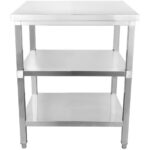 Komercdarba galds Nerūsējošais tērauds 3 līmeņi Kvadrātveida kājas 800x600x900mm | Adexa DW3T8060