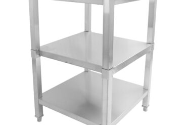 Komercdarbības darba galds Nerūsējošais tērauds 3 līmeņi Atspiediens Kvadrātveida kājas 600x700x900 mm | Adexa DW3T6070B