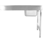 Iekraušanas galds Kreisā puse 1200x650x850mm Ar izlietni Ar aizmugurējo sienu Nerūsējošais tērauds | Adexa DWITA1265L - Image 2