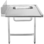 Iekraušanas galds labajā pusē 1200x650x850mm ar izlietni un aizsargpaneļu nerūsējošā tērauda | Adexa DWITA1265R - Image 4