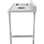 Iekraušanas galds labajā pusē 1400x650x850mm ar izlietni, atkritumu caurumu un splashback, nerūsējošais tērauds | Adexa DWITC1465L - Image 4