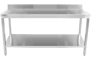 Premium komerciāls darba galds Nerūsējošais tērauds Apakšējā plaukta malas 1800x600x900/950mm | Adexa DWT18060