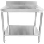 Premium komerciālais darba galds Nerūsējošais tērauds Apakšējais plaukts Atbalsts 800x700x900/1000mm | Adexa DWT8070